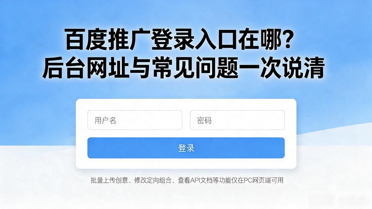 百度推广登录入口在哪？后台网址与常见问题一次说清 配图3