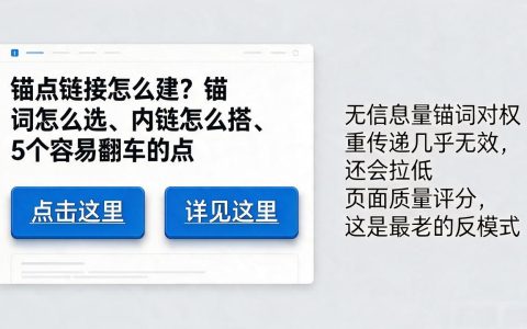 锚点链接怎么建？锚词怎么选、内链怎么搭、5个容易翻车的点