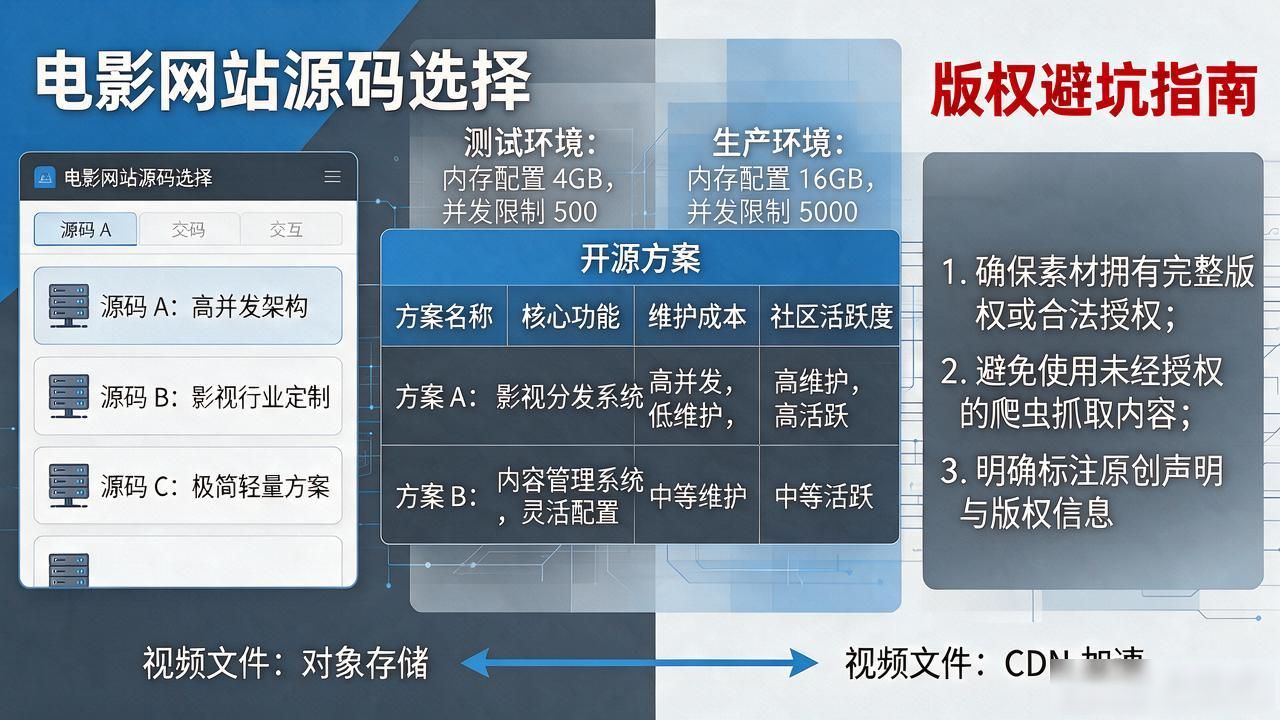 电影网站源码怎么选?开源方案对比和版权避坑要点插图 电影网站源码_电影源码网站入口_电影网站源码github