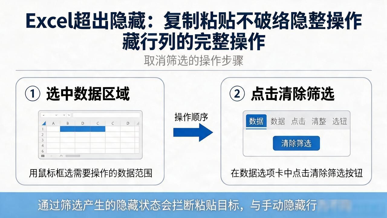 Excel超出隐藏:复制粘贴不破坏隐藏行列的完整操作插图 隐藏超出表格的文本_超出隐藏_超出div部分隐藏代码